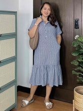 Load image into Gallery viewer, Giana Checkered Blue Dress 0093