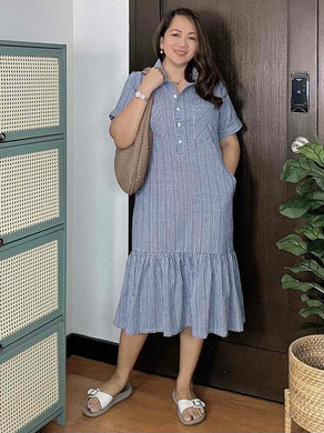 Giana Checkered Blue Dress 0093