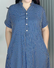 Load image into Gallery viewer, *Katie Striped Blue Dress 0078