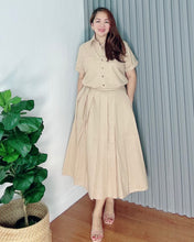 Load image into Gallery viewer, Trisha Mocha Premium Linen  Top and Skirt Coordinates 0022