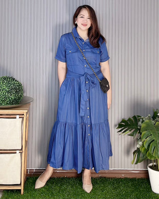 Kelly Plain Soft Denim Dress 0005