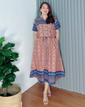 Load image into Gallery viewer, *Donna Printed Drawstring Dress 0367