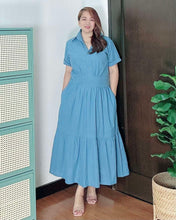 Load image into Gallery viewer, *Lysa Maxi Plain Dusty Blue Dress 0065