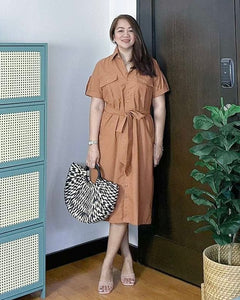 *Elena Premium Cotton Acid Linen Dress 0087