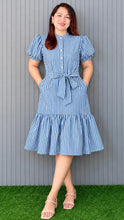 Load image into Gallery viewer, Celeste Striped Puff Sleeve Tiered Dress 0002