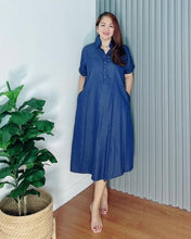Load image into Gallery viewer, *Luna Plain Soft Denim Dress 0048