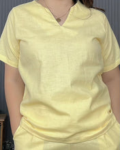 Load image into Gallery viewer, Ada Plain Yellow Premium Linen Coordinates 0017