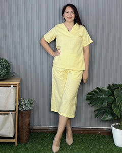 Ada Plain Yellow Premium Linen Coordinates 0017