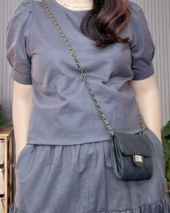 Lana Premium Linen Gray Top and Skirt 0011