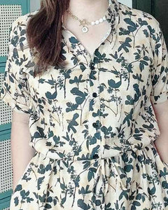 *Donna Printed Drawstring Dress 0360