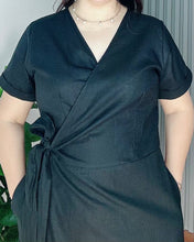 Load image into Gallery viewer, Mara Premium Linen Overlap Dress 0025