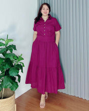 Load image into Gallery viewer, *Lysa Maxi Premium Linen Burgundy Dress 0071
