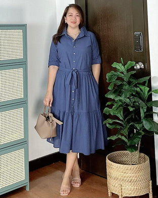 *Lucy Plain Denim Blue Dress 0026