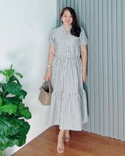 Load image into Gallery viewer, *Anika Maxi Striped Gray Dress 0001