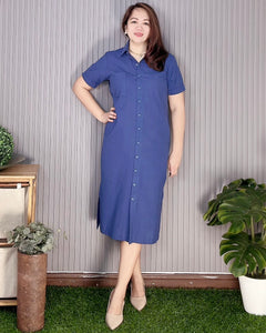 Nica Plain Blue  Dress  0068