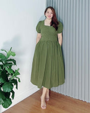 Load image into Gallery viewer, *Aubrey Plain Olive green Dress 0138