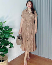 Load image into Gallery viewer, *Julia Maxi Polka Brown Dress 0022