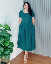 Load image into Gallery viewer, *Aubrey Blue Green Plain Dress 0171
