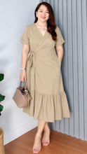 Load image into Gallery viewer, Mara Premium Linen Overlap Dress 0026