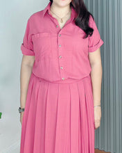 Load image into Gallery viewer, Trisha Plain Soft Linen Top and Skirt Coordinates 0031