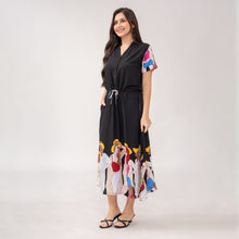Load image into Gallery viewer, Sale! Donna Senefa Printed Black Dress 0321
