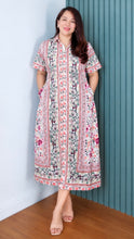 Load image into Gallery viewer, Frida Border-Print Premium Cotton Dress 0001