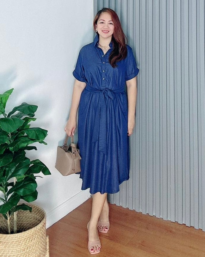 *Luna Plain Soft Denim Dress 0048