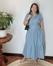 Load image into Gallery viewer, Lysa Premium Linen Maxi Pastel Blue Dress 0002