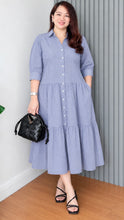 Load image into Gallery viewer, Nadia Cotton Pinstriped Dress 0001