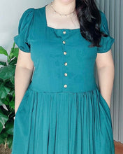 Load image into Gallery viewer, *Aubrey Blue Green Plain Dress 0171