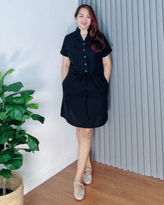 *Zoe Plain Black Dress 0010