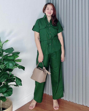 *Ingrid Premium Linen Green Coordinates 0007
