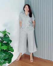Load image into Gallery viewer, *Monique Stripe Gray Linen Coordinates 0024