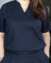 Load image into Gallery viewer, *Ada Plain Black Premium Linen Coordinates 0030