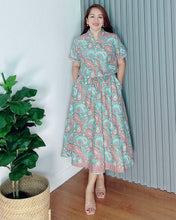 Load image into Gallery viewer, *Donna Printed Drawstring Dress 0363