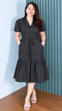 Load image into Gallery viewer, Lizzie Navy Blue Cotton Poplin Dress 0002