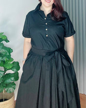 Load image into Gallery viewer, *Ara Premium Linen Black Dress 0010