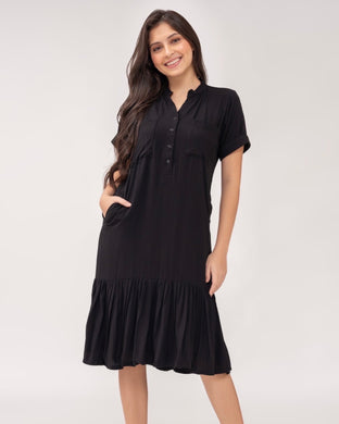 Hailey Plain Black Dress 0094