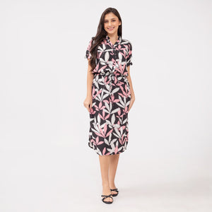 Aimee Printed Black Dress 0032