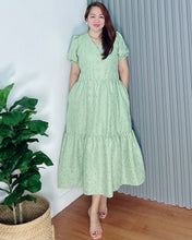 Load image into Gallery viewer, *Ariana Sage Cotton Eyelet Dress 0094