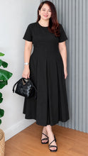 Load image into Gallery viewer, Flora Black Premium Linen  Dress 0001