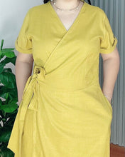 Load image into Gallery viewer, Mara Premium Linen Overlap Dress 0024