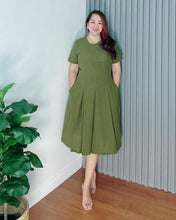 Load image into Gallery viewer, Belle Plain Cotton Linen Dress 0008