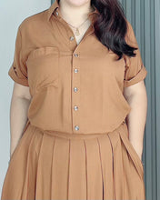 Load image into Gallery viewer, Trisha Plain Soft Linen Top and Skirt Coordinates 0032