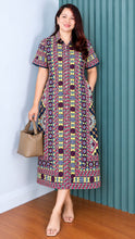 Load image into Gallery viewer, Frida Border-Print Premium Cotton Dress 0002