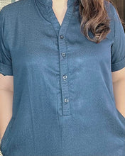 Load image into Gallery viewer, Bea Plain Denim blue Dress 0398