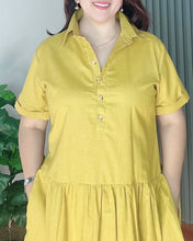 Load image into Gallery viewer, *Ara Premium Linen Mustard Dress 0007
