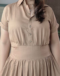 Lysa Plain Brown Dress 0016