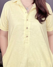 Load image into Gallery viewer, Luna Premium Linen Yellow Dress 0004