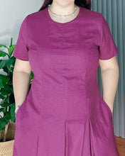 Load image into Gallery viewer, Demi Maxi Premium Linen Burgundy Dress 0017